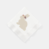 フラワーヘッドバンド絵画付きバニー 縁ありカクテルナプキン (角)