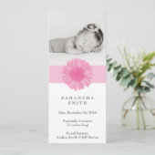 フラワーヘッドバンドhle誕生のお知らせ4" x 9.25" 案内状 (スタンド正面)