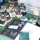 フラワーヘビ ラバースタンプ