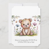 フラワーベア ウェ・キャン・ベアリー・ウェイト ベイビーシャワー 招待状 (裏面)