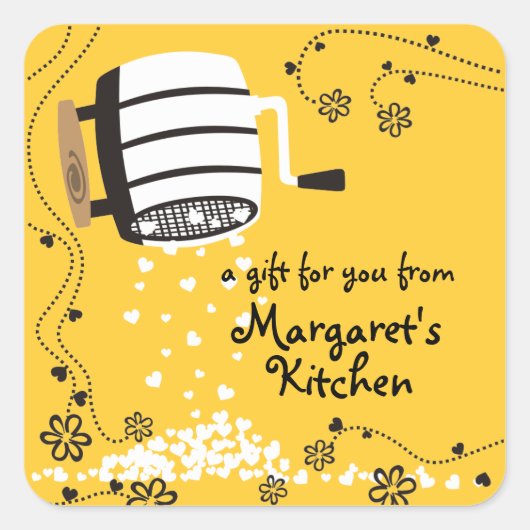 フラワーベイカーベーキングギフトラベルラベル スクエアシール (正面)