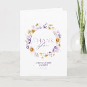 フラワーベイビーシャワーの感謝カード 招待状 (正面)
