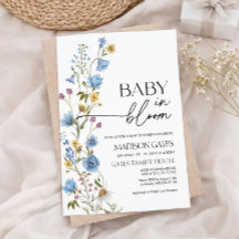 フラワーベイビーシャワーの招待状 Baby in Bloom