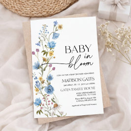 フラワーベイビーシャワーの招待状 Baby in Bloom 招待状