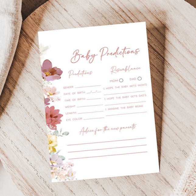 フラワーベイビーブルームベビーシャワーの予測ゲーム (Baby In Bloom Baby Shower Game)