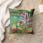 フラワーベッドズコテージガーデンアートプリント クッション (ブランケット)