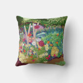 フラワーベッドズコテージガーデンアートプリント クッション (裏面)