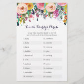 フラワーベビーシャワー終了パパのフレーズのゲーム (正面)