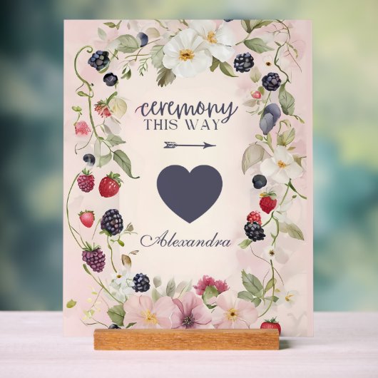 フラワーベリーのデザイン Ceremony This Way アクリルサイン (ニュートラル)