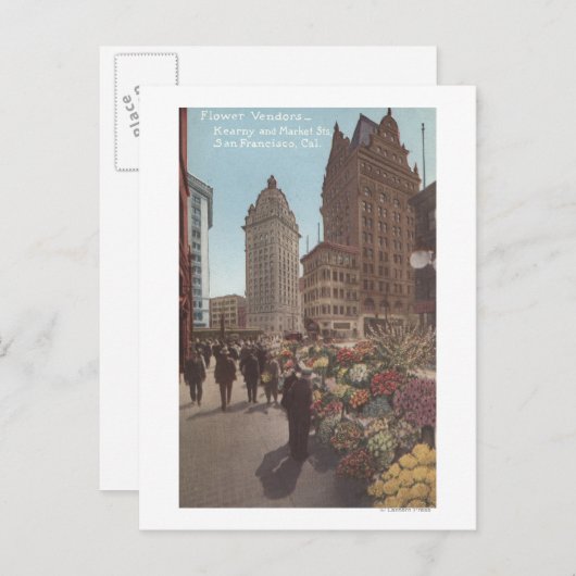 フラワーベンダー、Kearnyおよび市場通り ポストカード (正面/裏面)