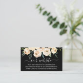 フラワーベージュ ブラッシュ ブラック ウェディング ウェブサイト エンクロージャーカード (スタンド正面)