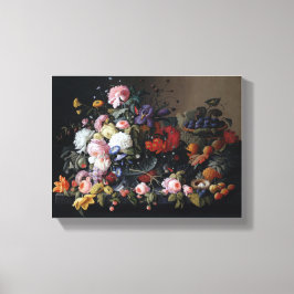 フラワーベース アート ビンテージ 花 キャンバスプリント