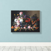 フラワーベース アート ビンテージ 花 キャンバスプリント (インサイチュ (ウッドフロア))