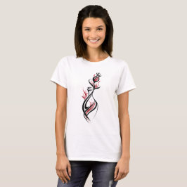 フラワーベース ラインアート Tシャツ
