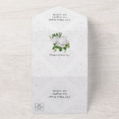 フラワーホワイトウェディングオールインワン招待状 オールインワン招待状 (外側)