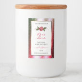 フラワーホワイト製品ラベル 緑とピンクのグリッター フードラベル (正面)