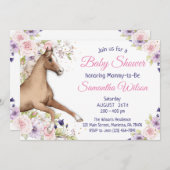 フラワーホースベイビーシャワーパーティー 招待状 (正面/裏面)