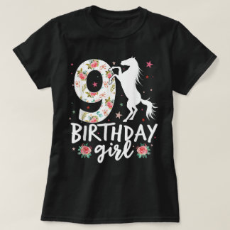 フラワーホース 誕生日 9歳の誕生日 Tシャツ