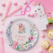 フラワーホースB1 ペーパープレート (パーティー)