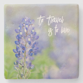 フラワーホームデコールウィズトラベル引用文 ストーンコースター