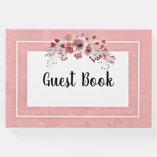 フラワーボウ フレーム ヴィンテージ ピンク ゲストブック (正面)