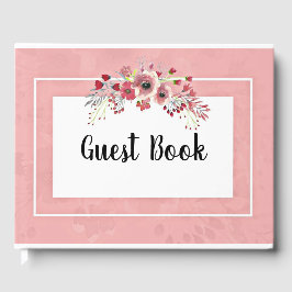 フラワーボウ フレーム ヴィンテージ ピンク ゲストブック