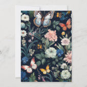 フラワーボタニカルボーホーバタフライ ベイビーシャワー 招待状 (裏面)