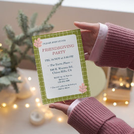 フラワーボヘミアンスタイルの感謝祭パーティー 招待状