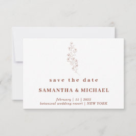 フラワーボヘミアンテラコッタインディーズ・セーブ・ザ・デート・ウェディング 招待状