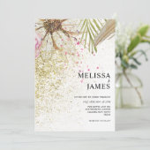 フラワーボヘミアンボタニカルウォーターカラー結婚式 招待状 (スタンド正面)