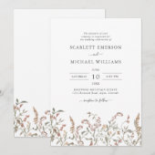 フラワーボヘミアン・シックな結婚式 招待状 (正面/裏面)