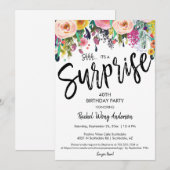 フラワーボホサプライズ誕生日引退パーティー 招待状 (正面/裏面)