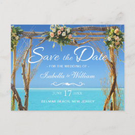 フラワーボホサマー ビーチウェディング Save the Date 案内ポストカード