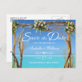 フラワーボホサマー ビーチウェディング Save the Date 案内ポストカード (正面/裏面)