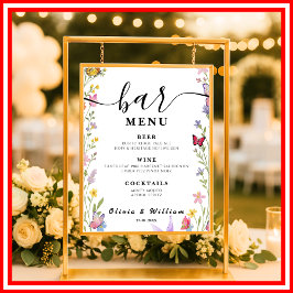 フラワーボホバーメニューの結婚式シグネチャードリンク ポスター