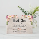 フラワーボホーなベイビーシャワーのお礼カード 招待状 (スタンド正面)