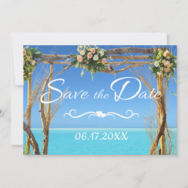 フラワーボホーサマー ビーチウェディング Save the Date セーブザデート