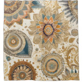 フラワーボホーシャワーカーテン シャワーカーテン (正面)