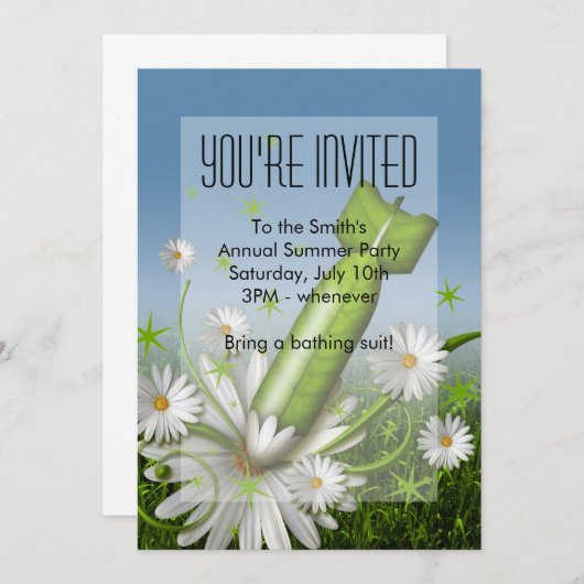 フラワーボム招待状 招待状 (正面/裏面)