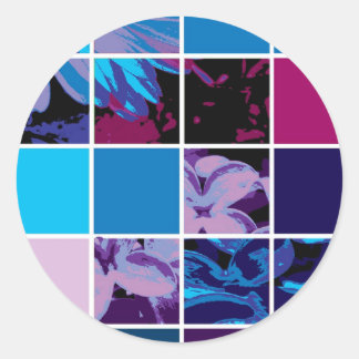 フラワーポスターzazzzle ラウンドシール