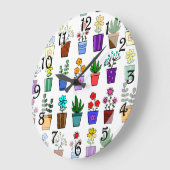 フラワーポットウォールクロック ラージ壁時計 (傾斜)