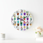 フラワーポットウォールクロック ラージ壁時計 (ホーム)