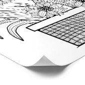 フラワーポットカラーリングページアートポスター ポスター (角)