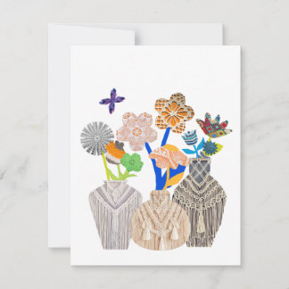 フラワーポットクロシェのマクラメカード サンキューカード