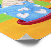 フラワーポットラブラドールパピズアートワーク ポスター (角)