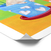 フラワーポットラブラドールパピズアートワーク ポスター (角)