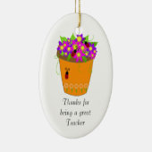 フラワーポット先生感謝してい セラミックオーナメント (右)