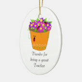 フラワーポット先生感謝してい セラミックオーナメント (左)