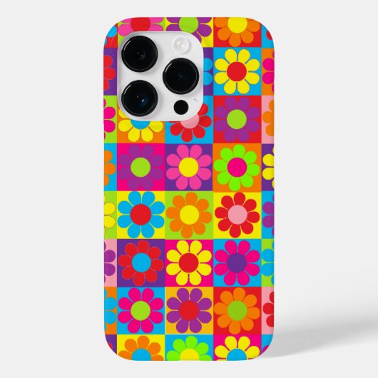 フラワーポップ・アートのパワースクウェア Case-Mate iPhoneケース (裏面)