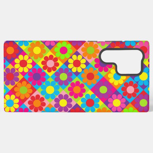 フラワーポップ・アートのパワースクウェア SAMSUNG GALAXYケース (裏面横)